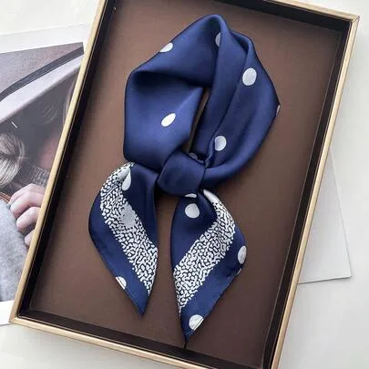 Satin Bandana Scarf Square Solid Color Head Wrap by SHEIN
