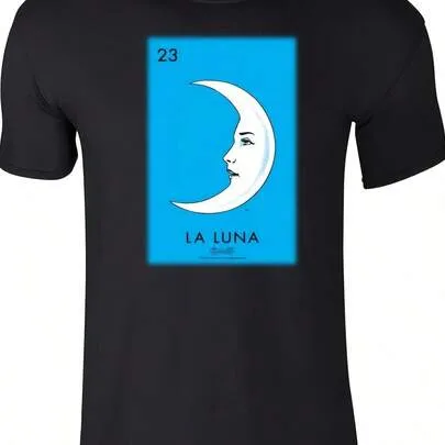 Pop Teads La Luna Moon Loteria Card Mexican Bingo Graphic Tee T-Shirt by SHEIN