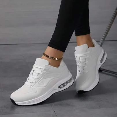 Air Cushion Chunky Sneakers, Thick Sole Height-Increasing Casual Sports Shoes, Lightweight Breathable Shock-Absorbing Design by SHEIN