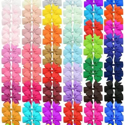 20 Pcs French Vintage Large Bow Hair Clips Metallic Value Pack by SHEIN