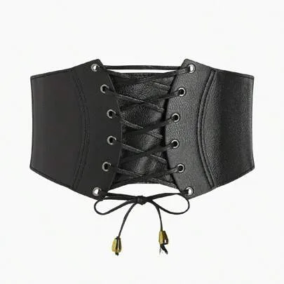 Dark Fashion Vintage Elastic Waist Cincher Corset by CHICVUE