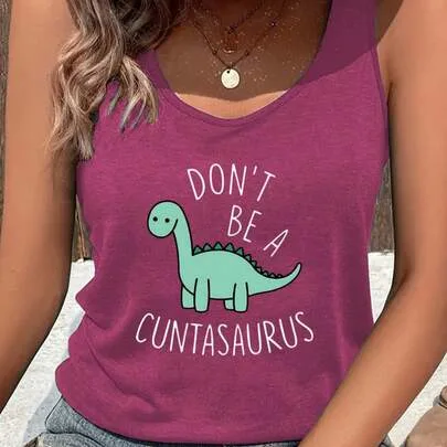 Colorful Cotton Breathable Round-Neck Cartoon Dinosaur Print T-Shirt by SHEIN
