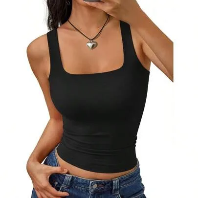 Double Lined Tank Top Crop