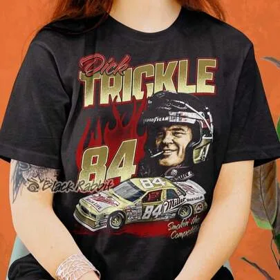 Di Ck Trickle 80s Racing Retro Vintage Classic T-Shirt by SHEIN