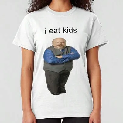 Bertram Eats... Classic T-Shirt 220g Pure Cotton Casual Crew Neck by SHEIN