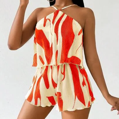 Pleated Short Jumpsuit by VaVaBold