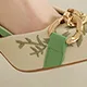 Embroidered Chain Decor Pointed Toe Slingback Stiletto Heel Sandals by Clariva