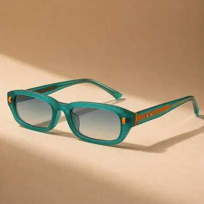 Retro Rectangle Frame Fashion Glasses Y2K Slim Design by SHEIN