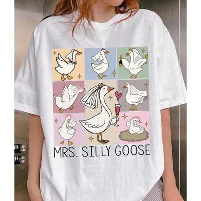 Mrs. Silly Goose Bride Shirt Funny Married Shirt by SHEIN