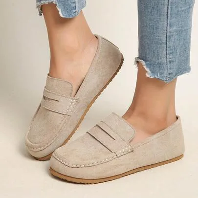 Casual Preppy Pom Pom Home Flat Shoes Slip-On Style Soft Sole by SHEIN