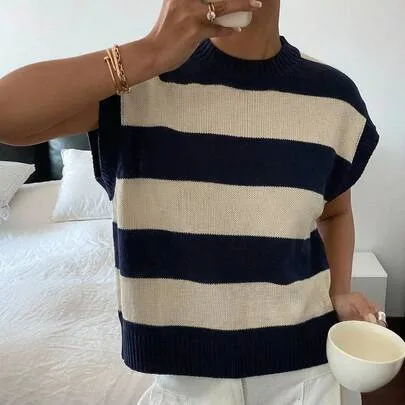 Striped Knit Sweater Top by Siren Gaze