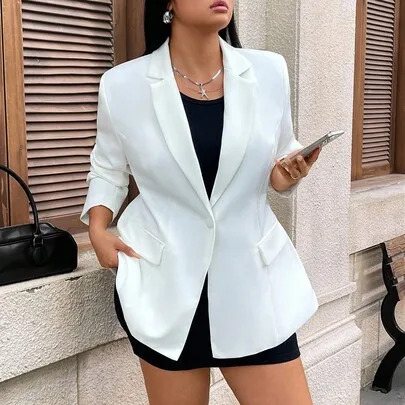 Ceceforeign_ Slimming Blazer Jacket Long Sleeve Outerwear by Hourglow