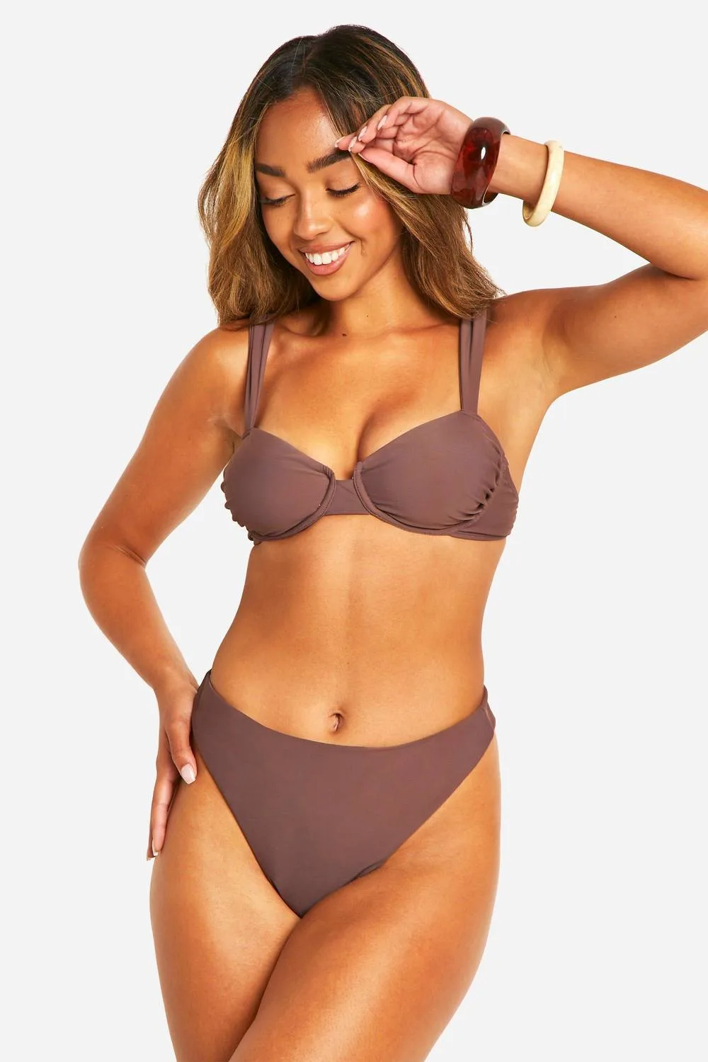 Mix & Match High Waist Bikini Brief by boohoo