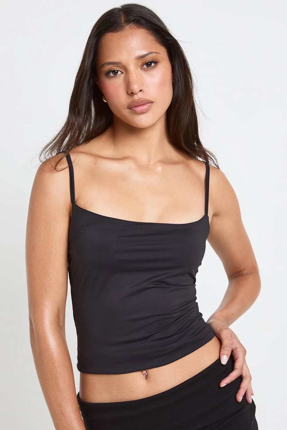 Second Skin Strappy Square Neck Vest Top by boohoo