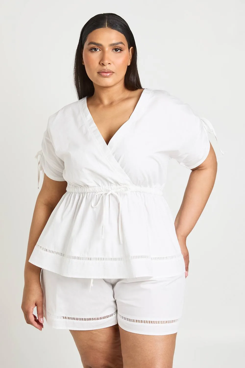 Poplin Ladder Short by boohoo