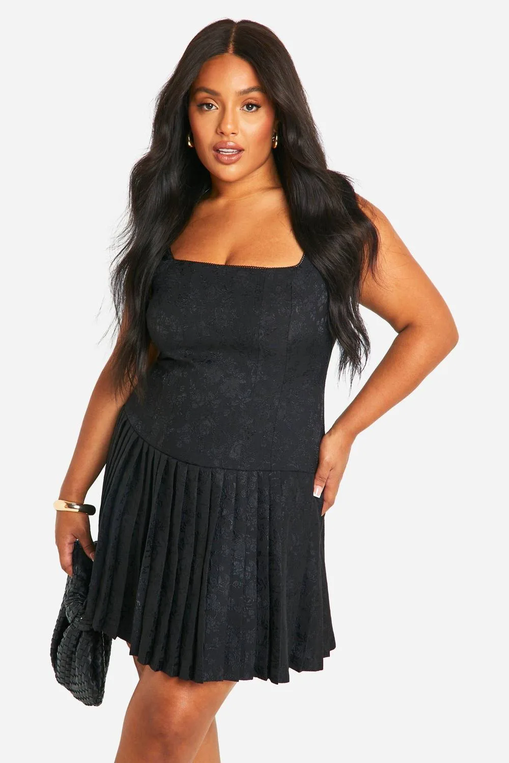 Satin Ruched Ruffle Hem Dress by boohoo