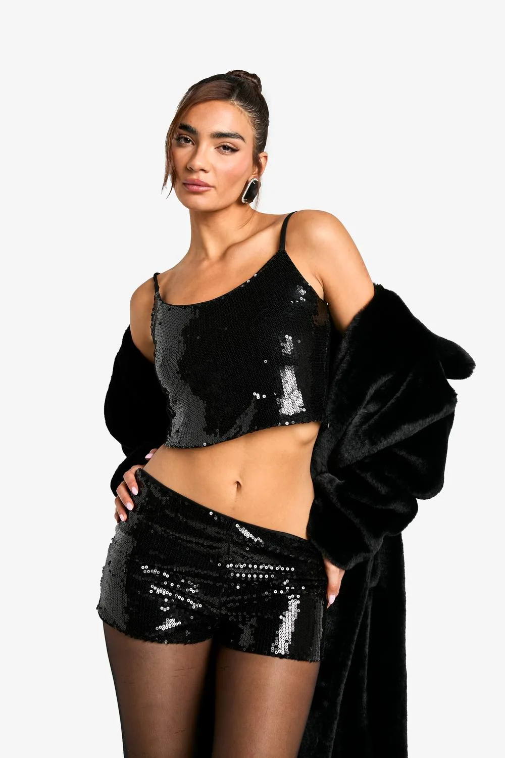 Sequin Cami Top by boohoo
