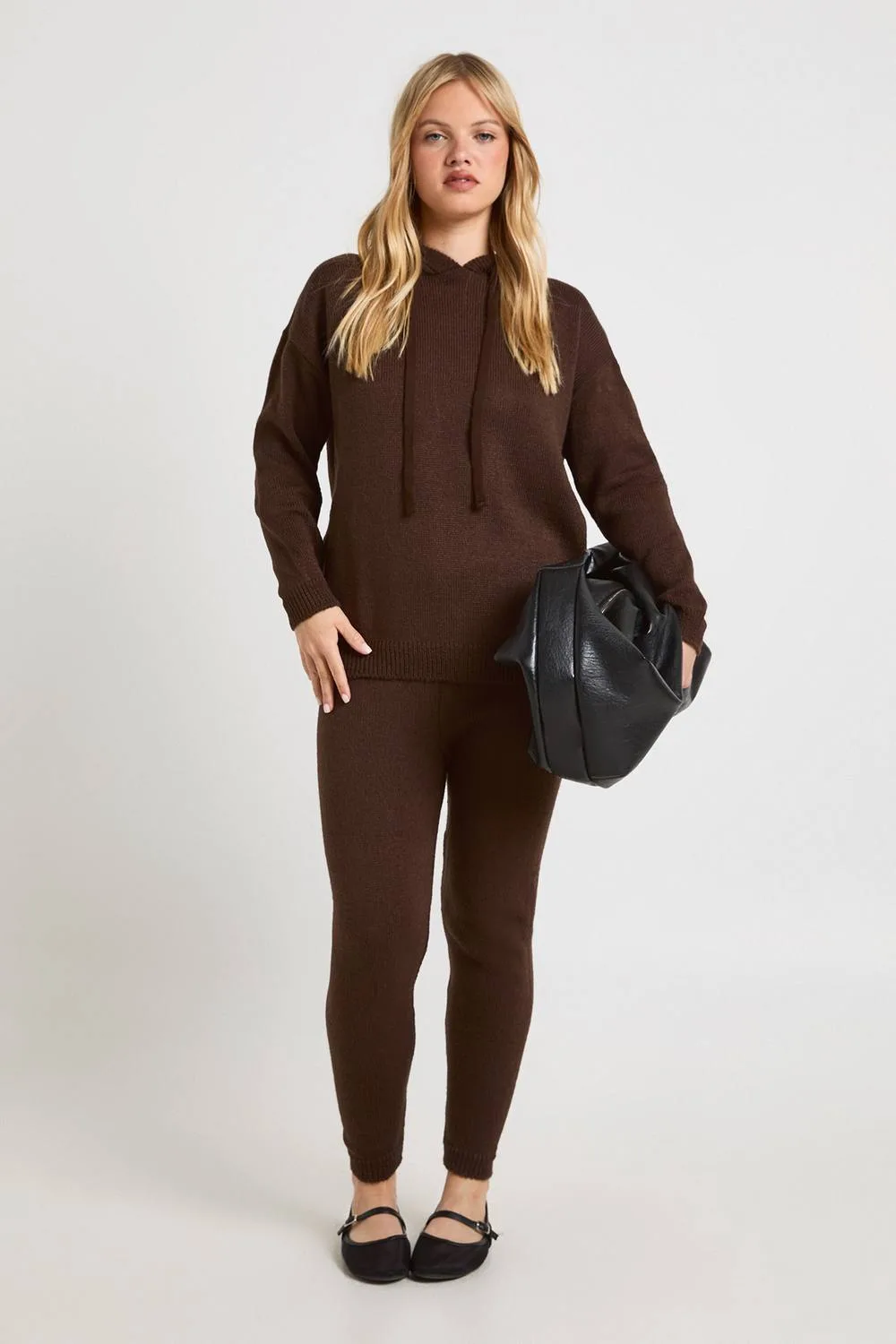 Soft Knit Hoodie & Trouser Co-Ord by boohoo