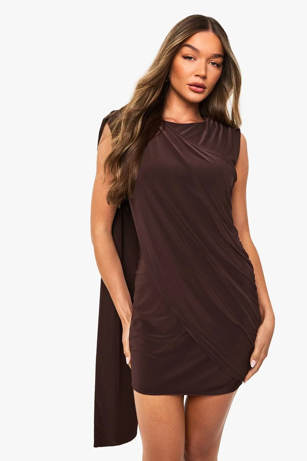 Drape Open Back Mini Dress