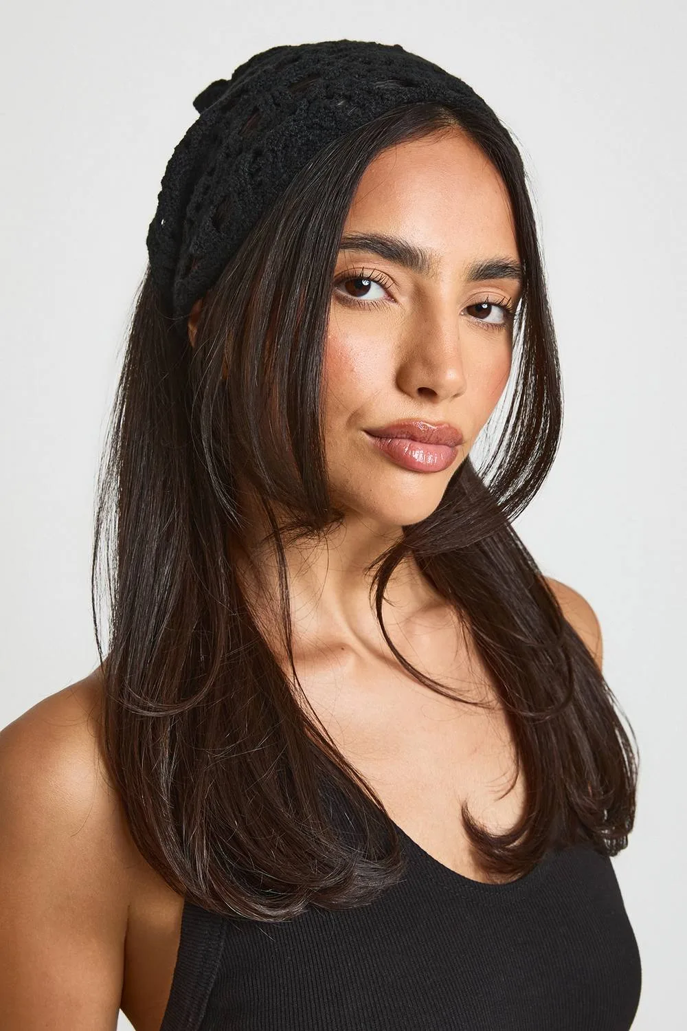 Crochet Tie Up Headscarf by boohoo