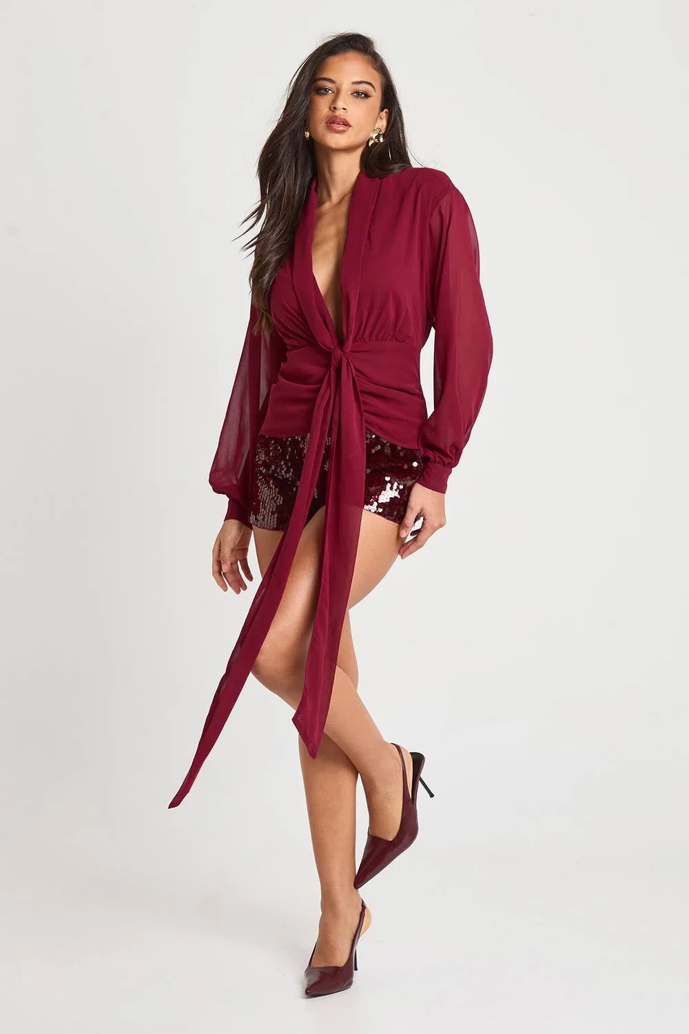 Chiffon Draped Blouse by boohoo
