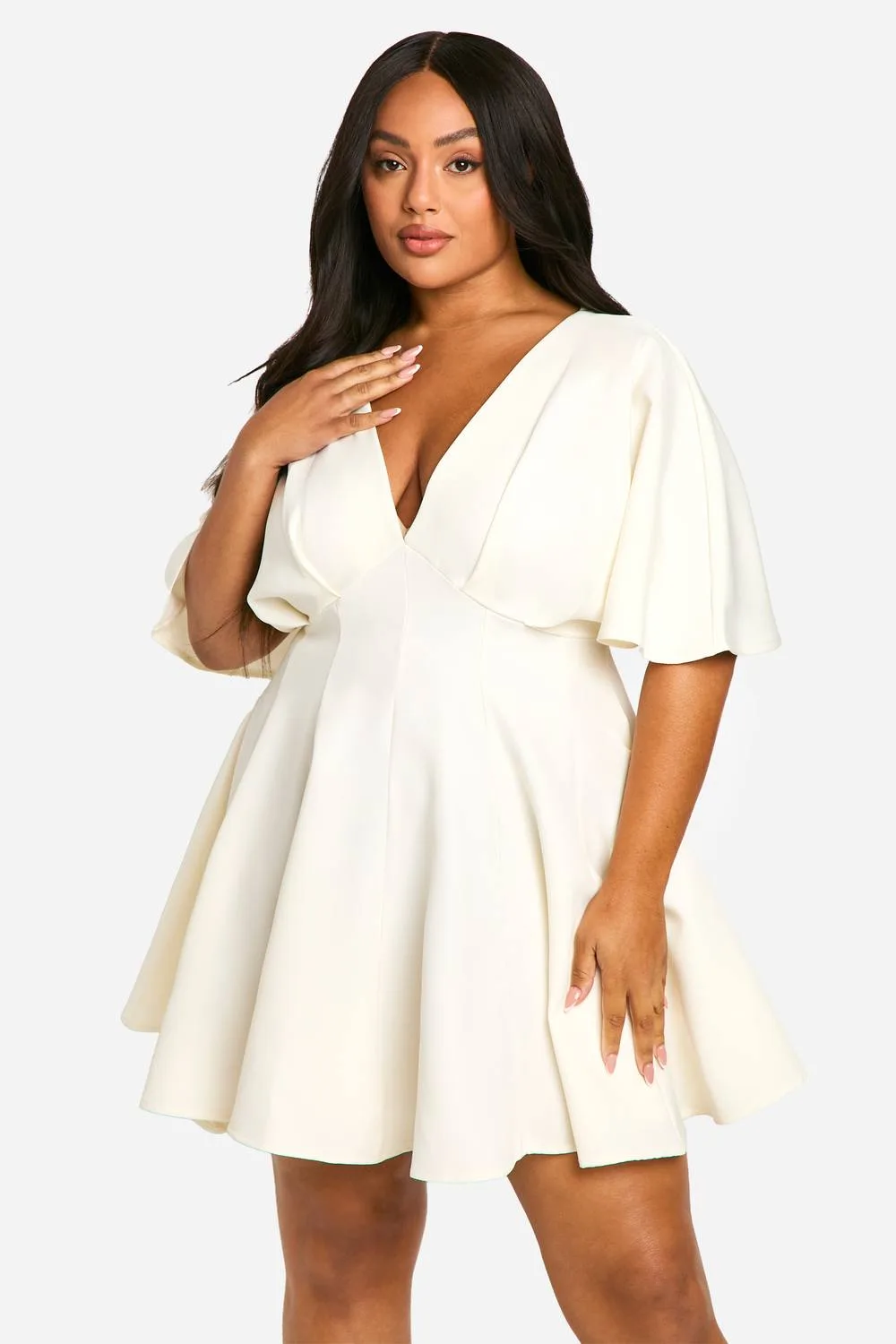 Pleated Skirt Skater Dress by boohoo