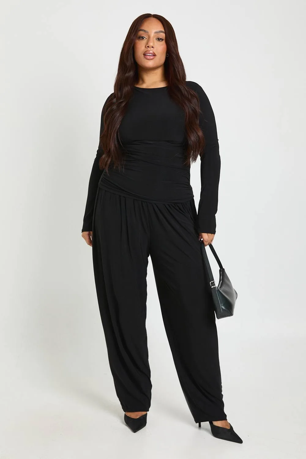 Soft Touch Balloon Trouser by boohoo