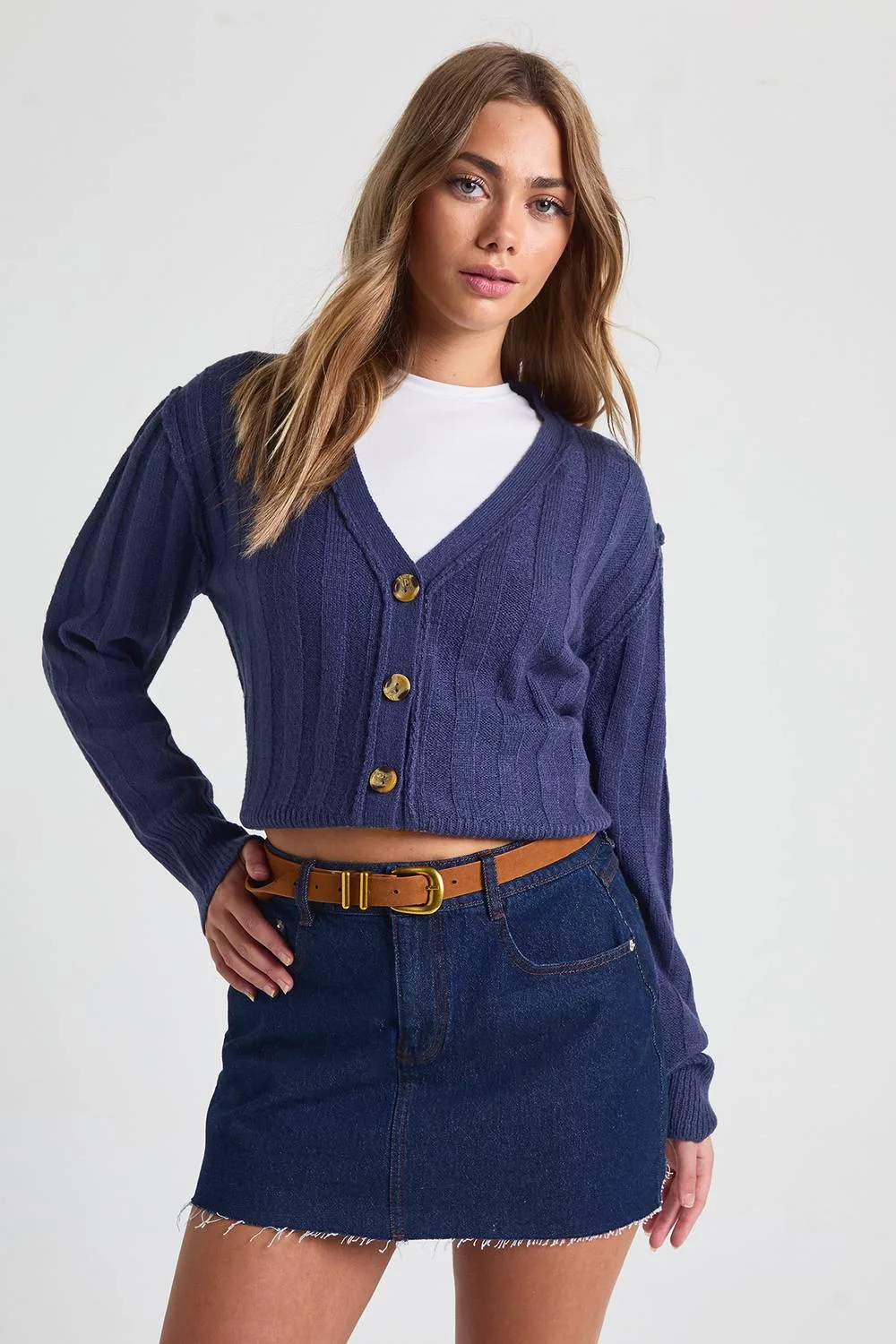 Seam Detail Soft Rib Knit Boyfriend Cardigan by boohoo
