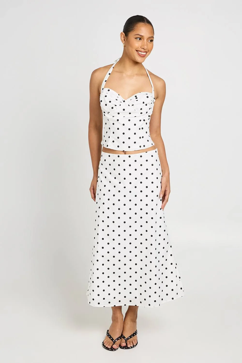 Polka Midaxi Skirt by boohoo