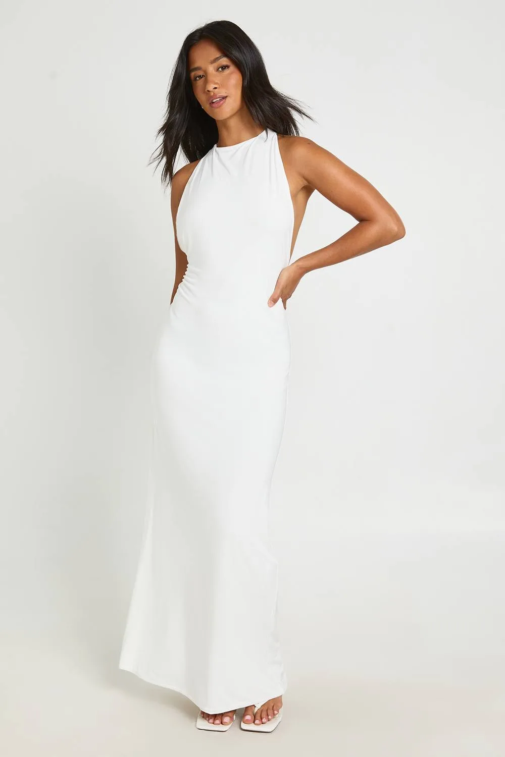 Halter Neck Backless Bodycon Maxi Dress by boohoo