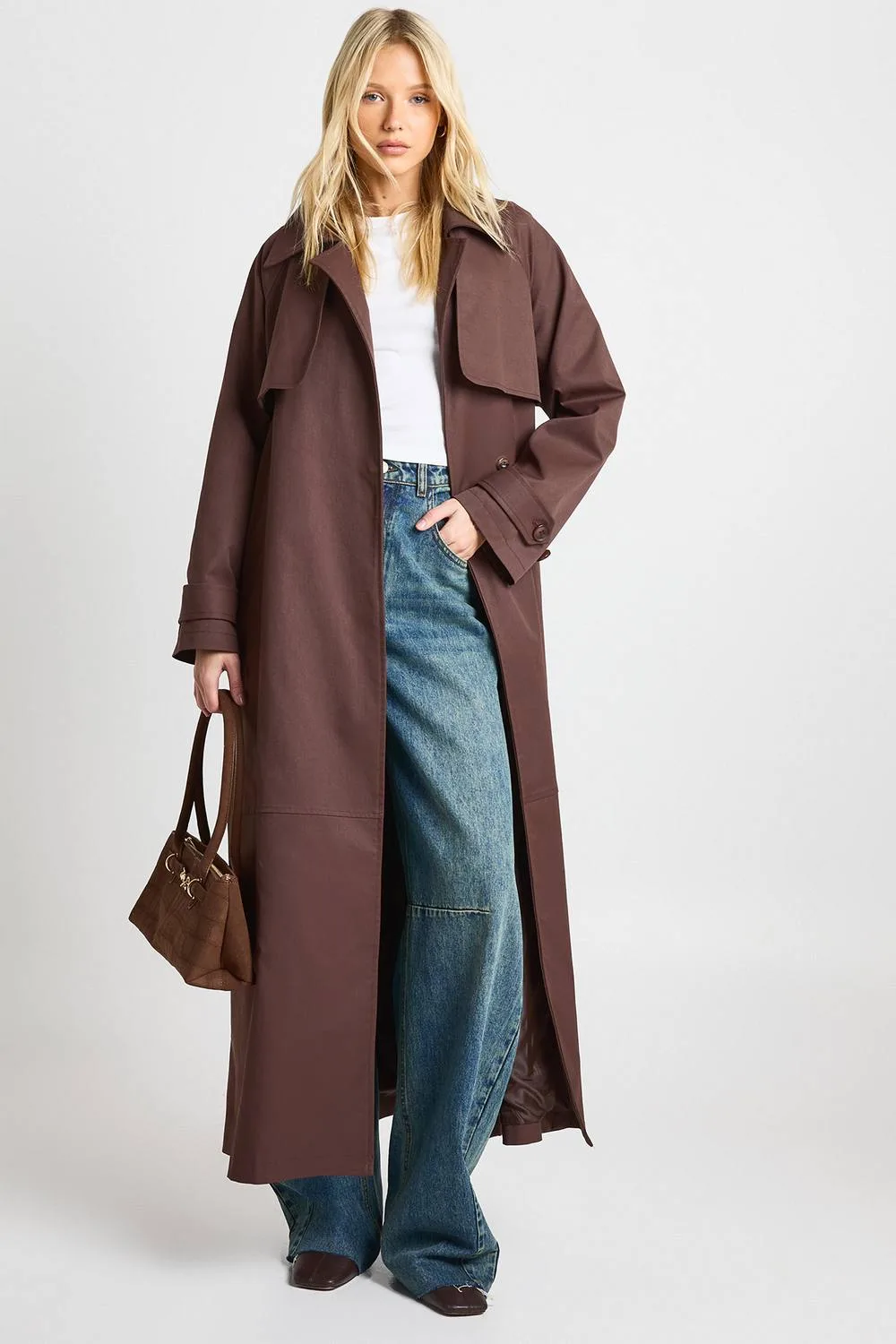 Maxi Belted Trench Coat by boohoo