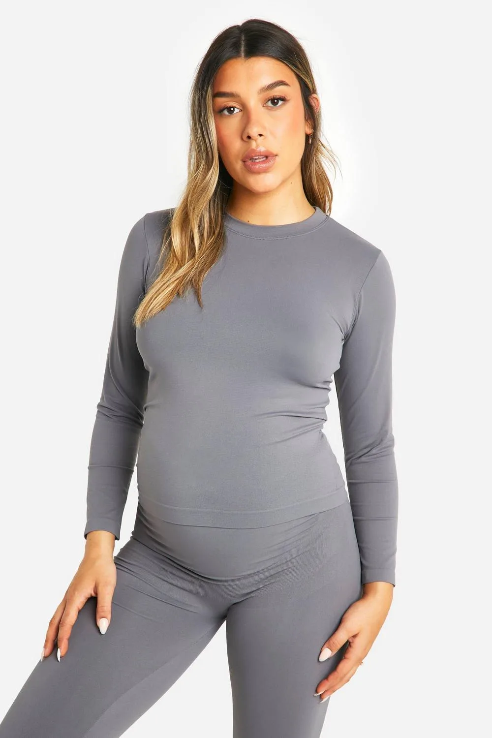 Maternity Soft Touch Long Sleeve Basic Top by boohoo