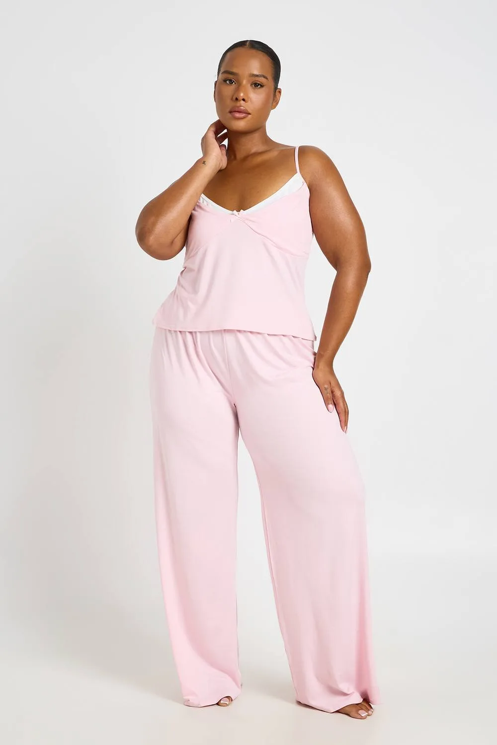 Contrast Cami Pyjama Top & Trouser Set by boohoo