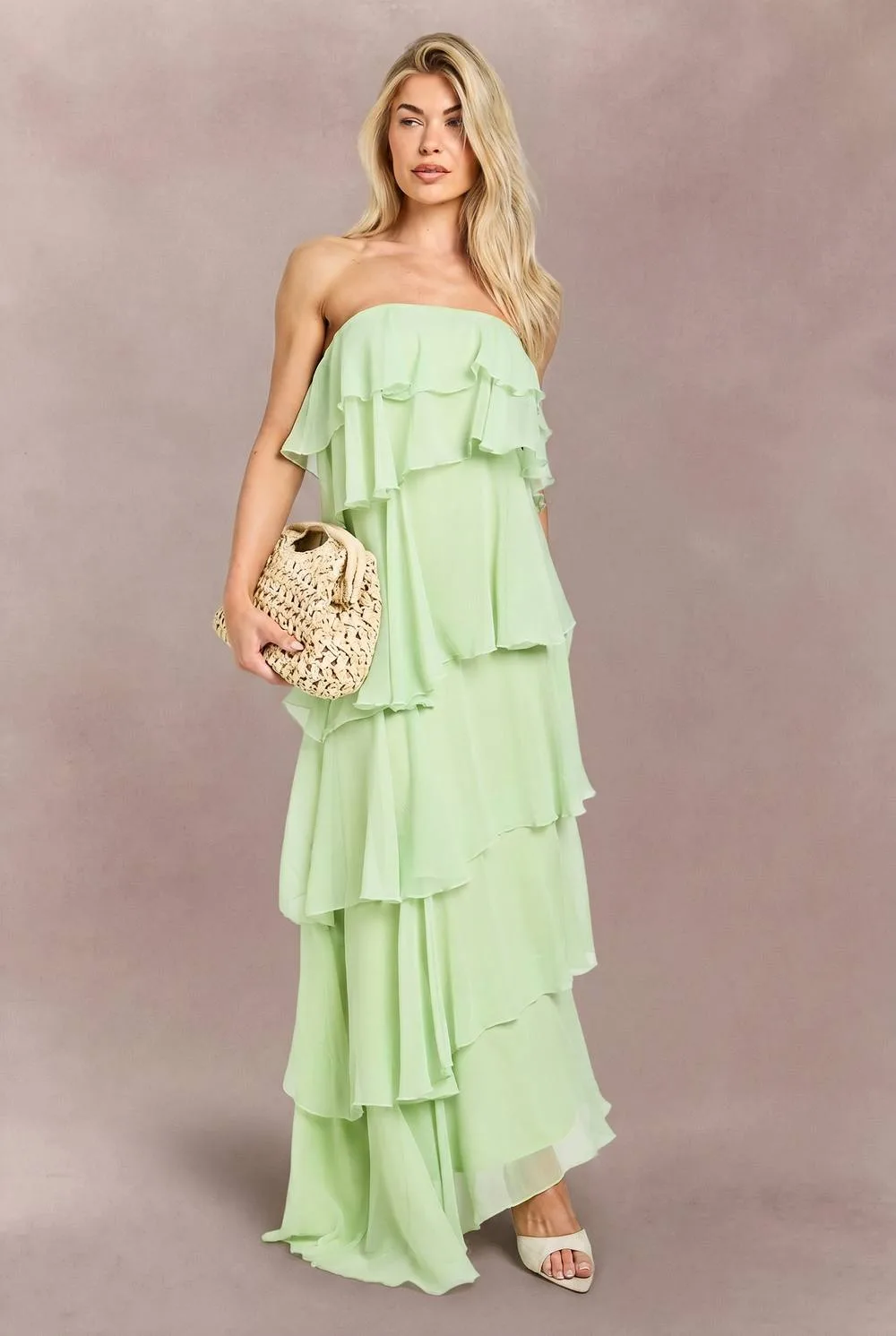 Chiffon Multi Layered Maxi Dress