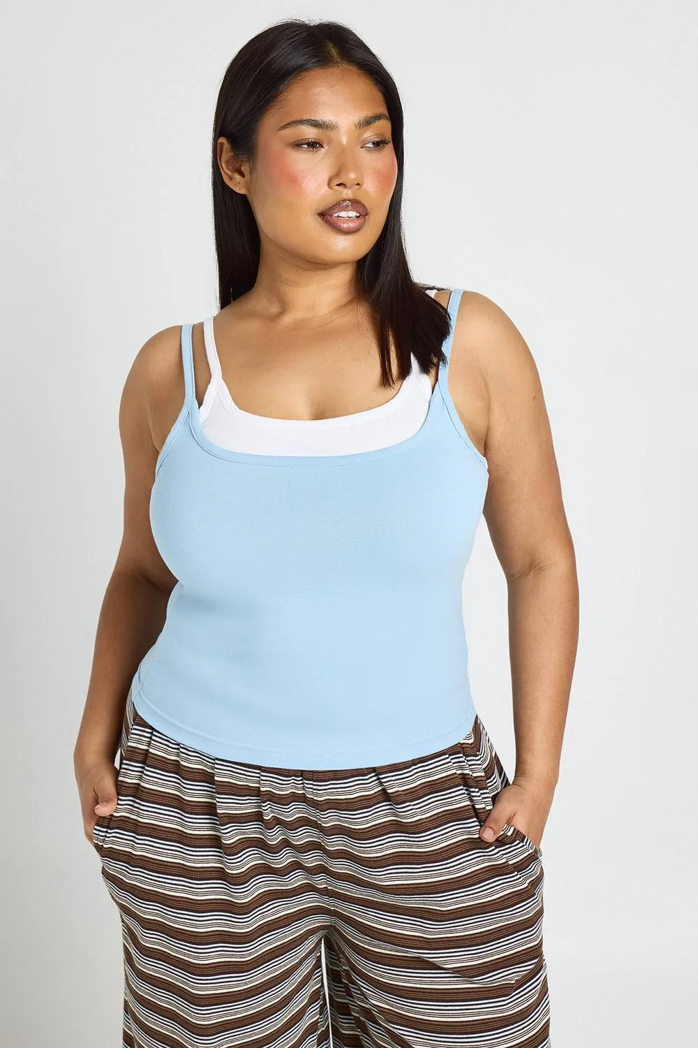 Double Layered Cami Vest by boohoo