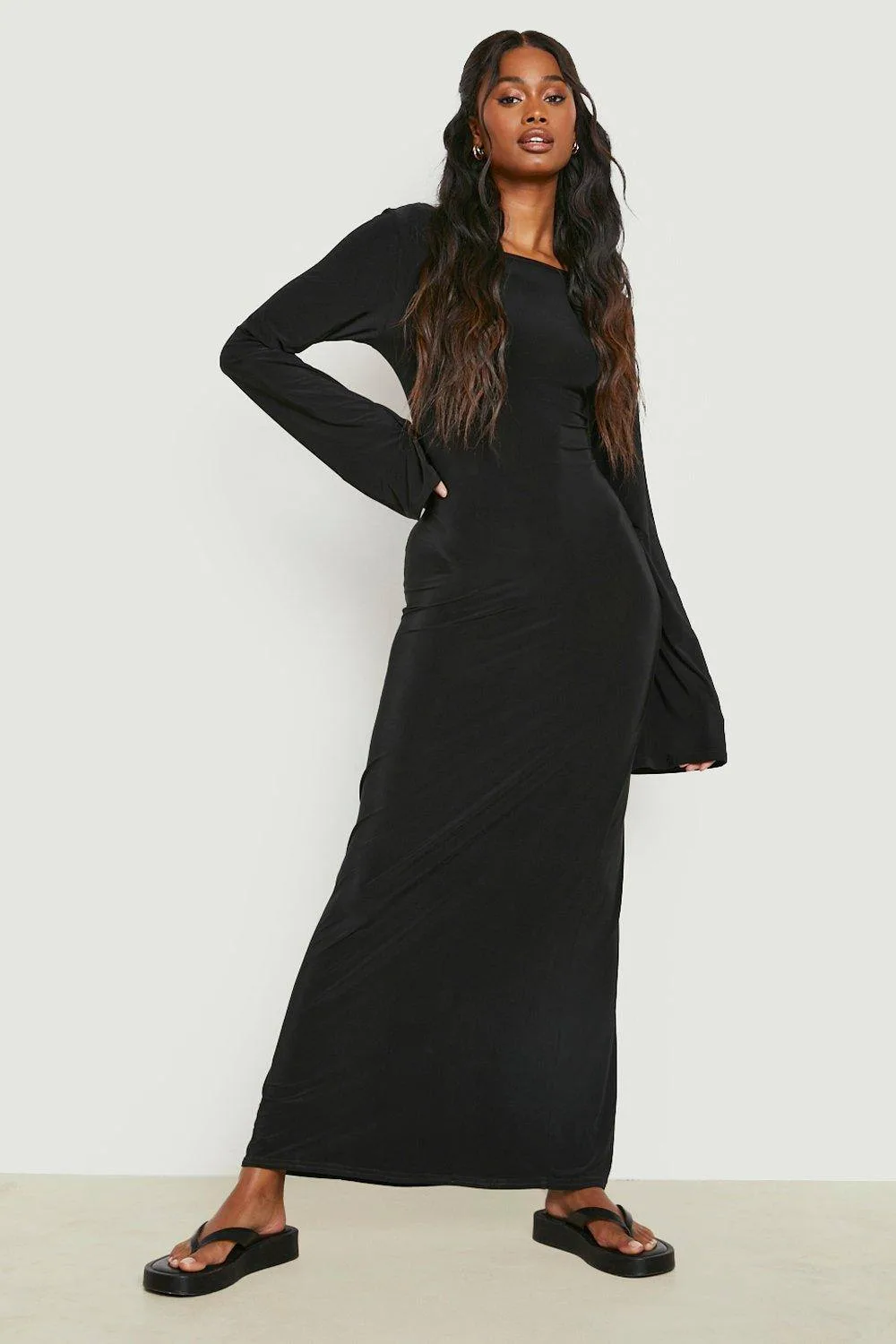 Heavy Soft Touch Low Back Maxi Dress by boohoo