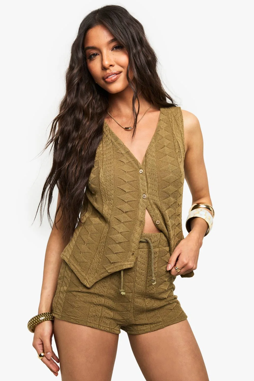 Mix & Match Crochet Textured Patterned Short by boohoo