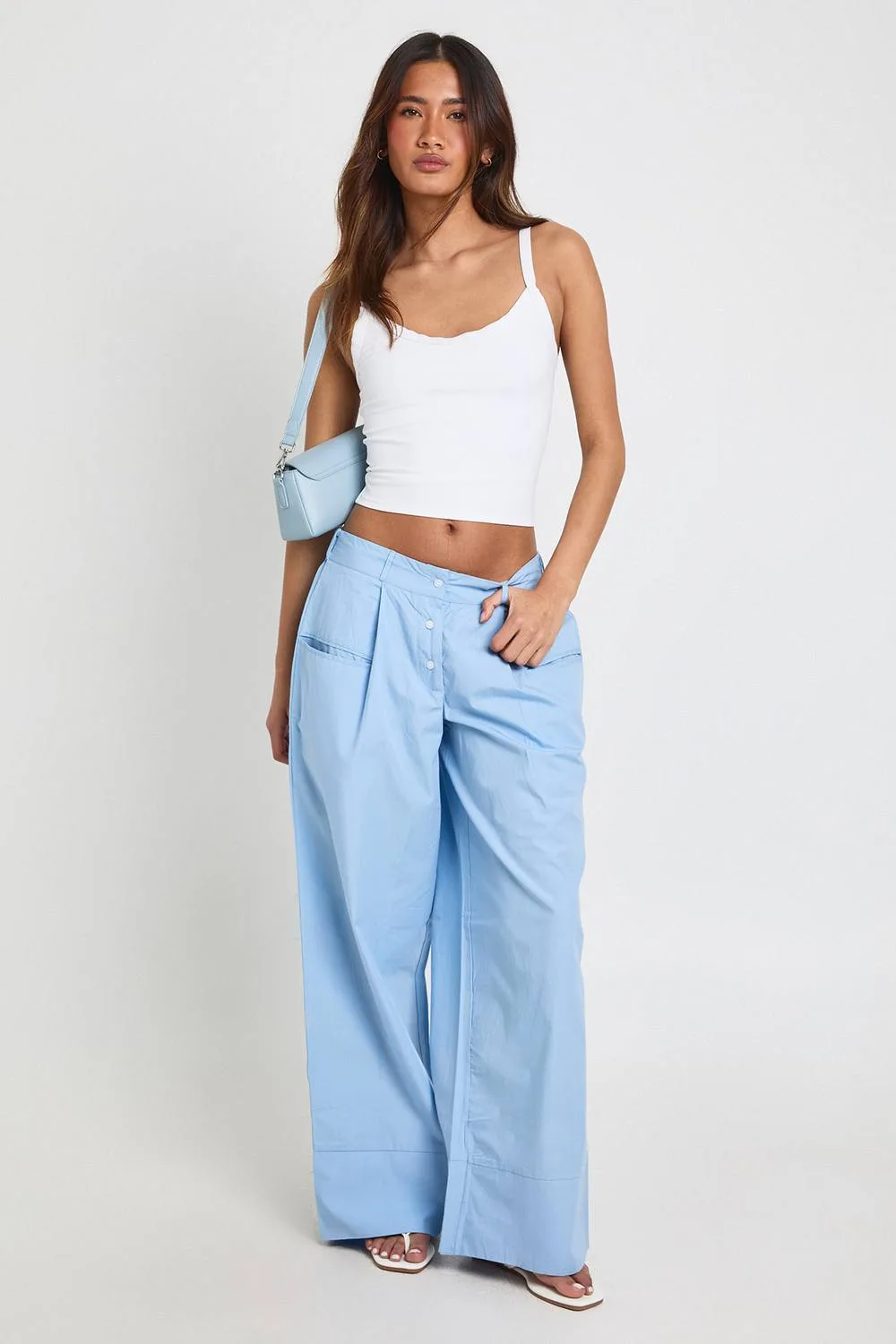 Boxer Waistband Detail Poplin Trousers by boohoo