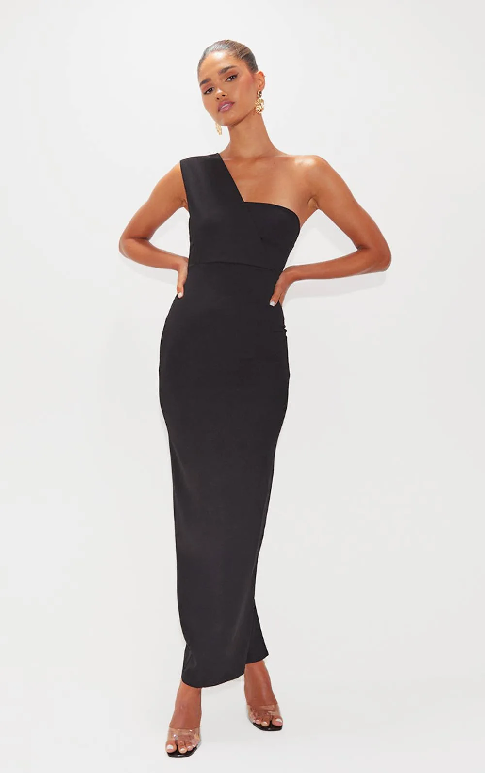 One Shoulder Fitted Maxi Dress by PrettyLittleThing