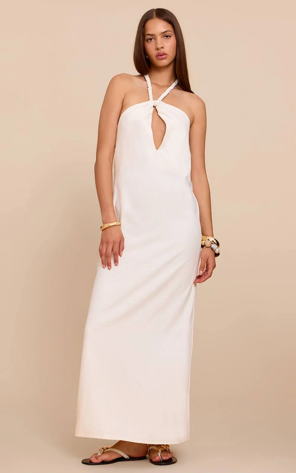 Textured Rope Halterneck Maxi Dress by PrettyLittleThing