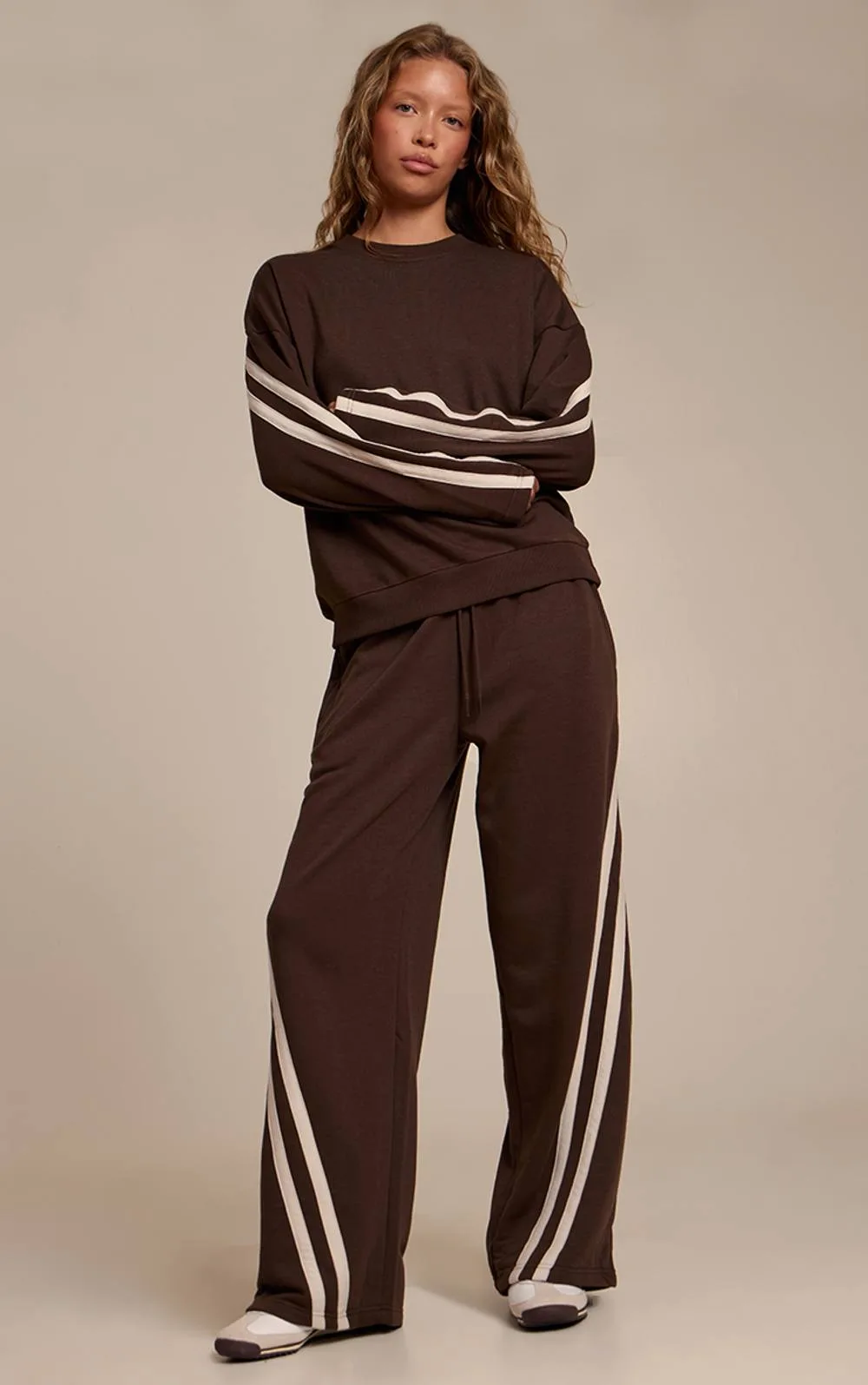 Contrast Striped Wide Leg Joggers by PrettyLittleThing