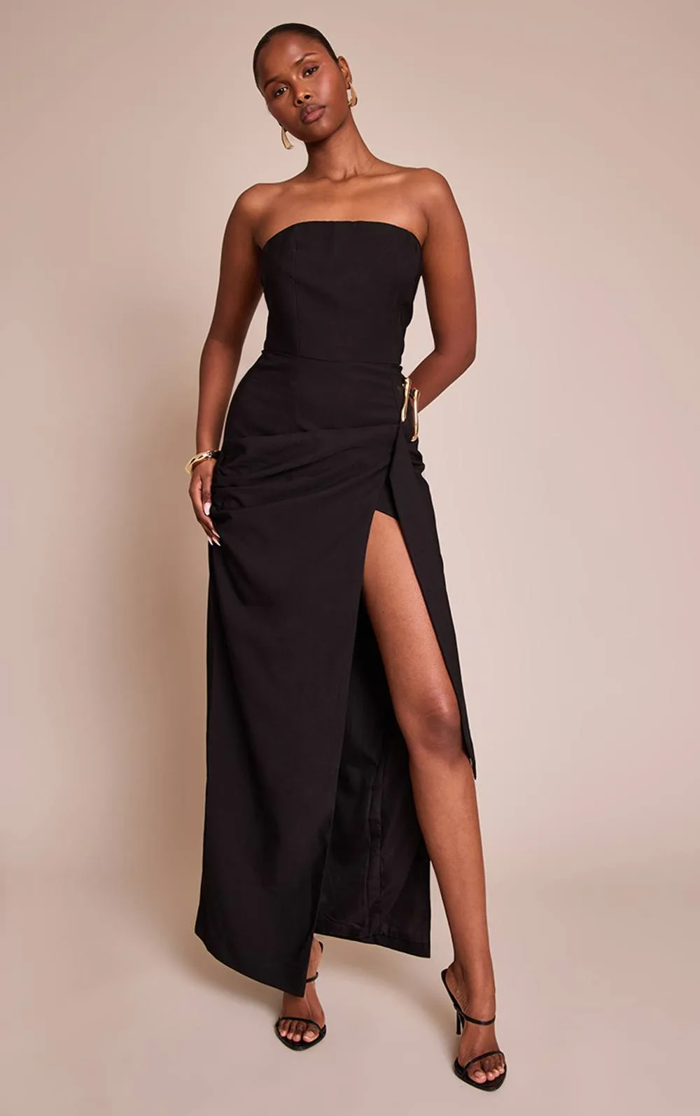 Drape Detail Maxi Dress