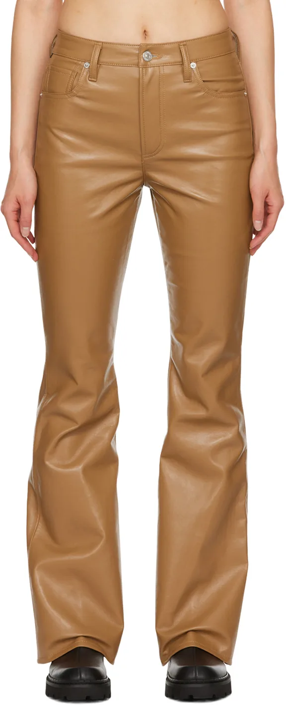 Tan Lilah Leather Pants