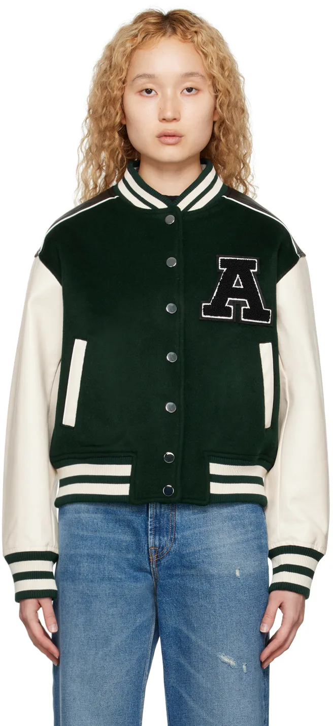 Green Ivy Varsity Bomber Jacket
