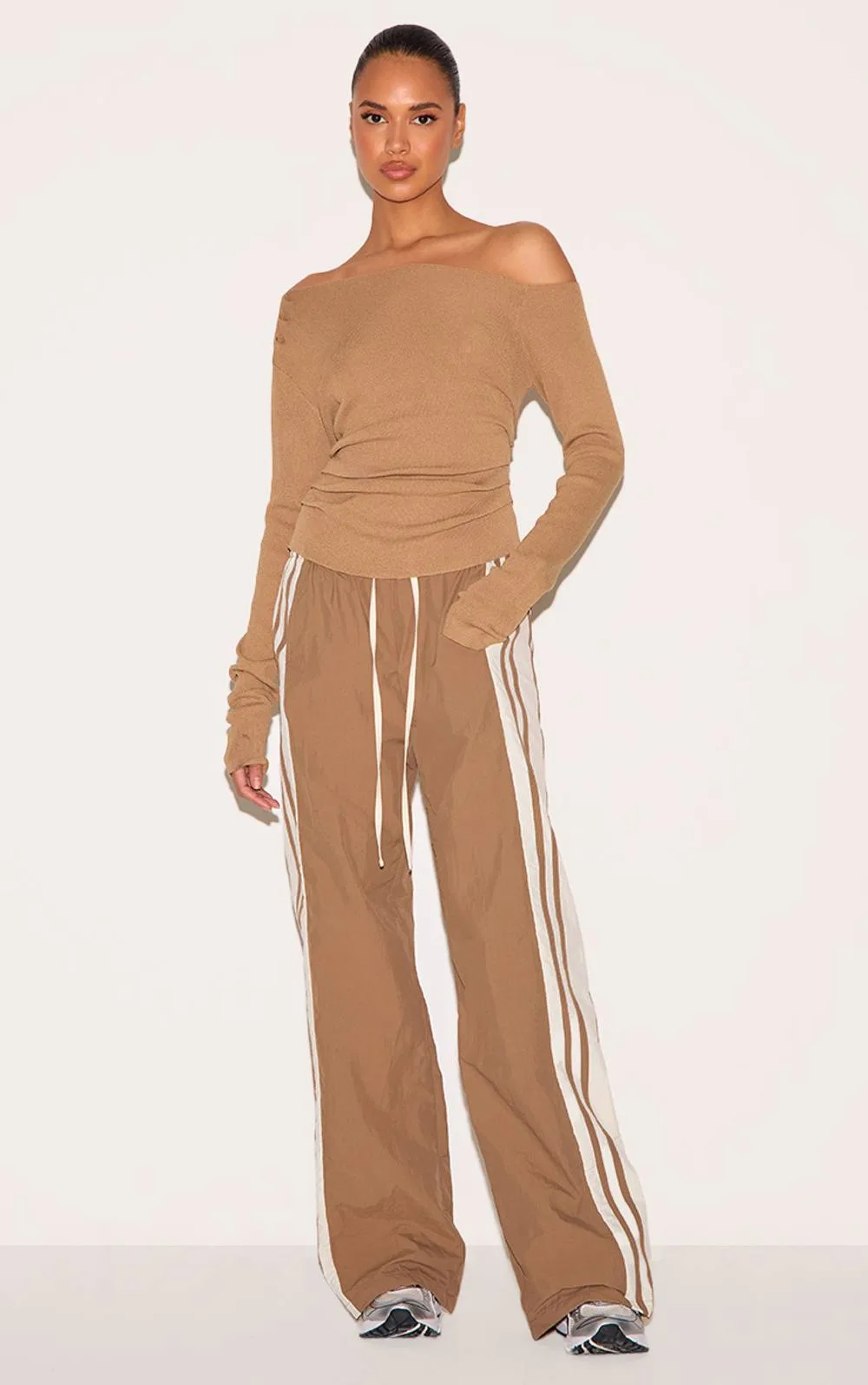 Shell Contrast Side Stripe Track Pants by PrettyLittleThing