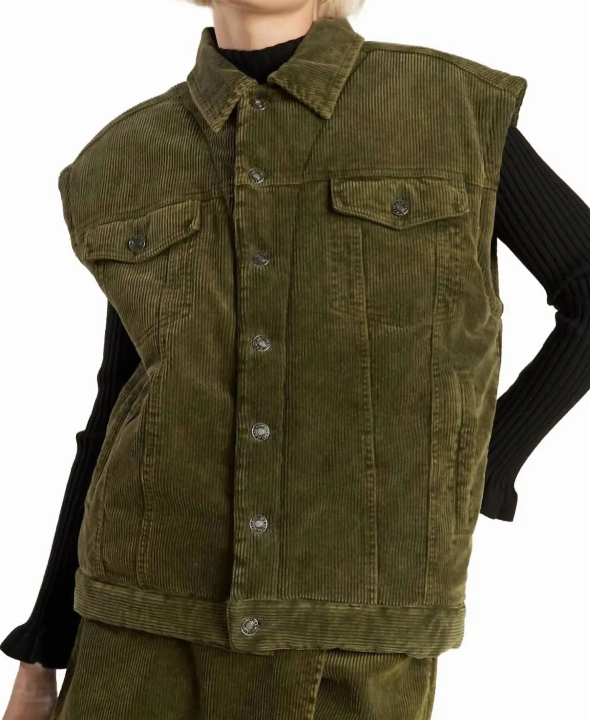 Corduroy Button Down Vest by FLYING TOMATO