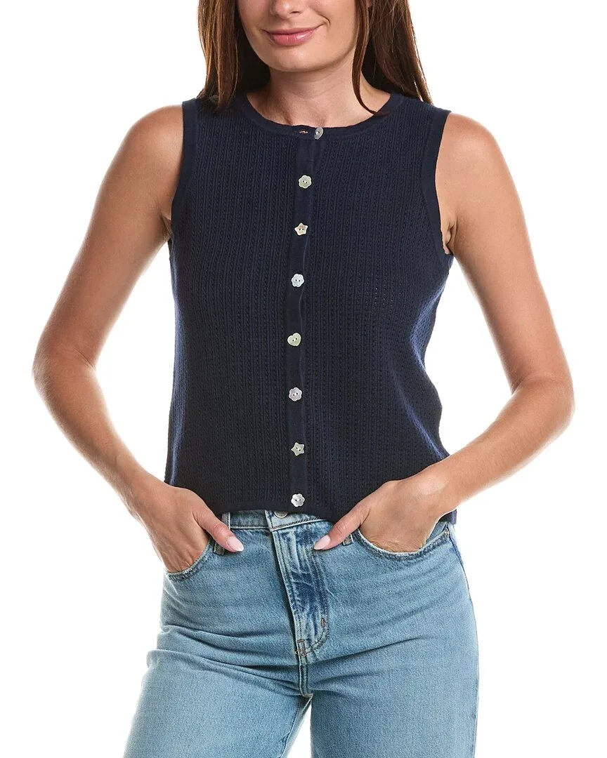 Pointelle Button Up Top by CeCe
