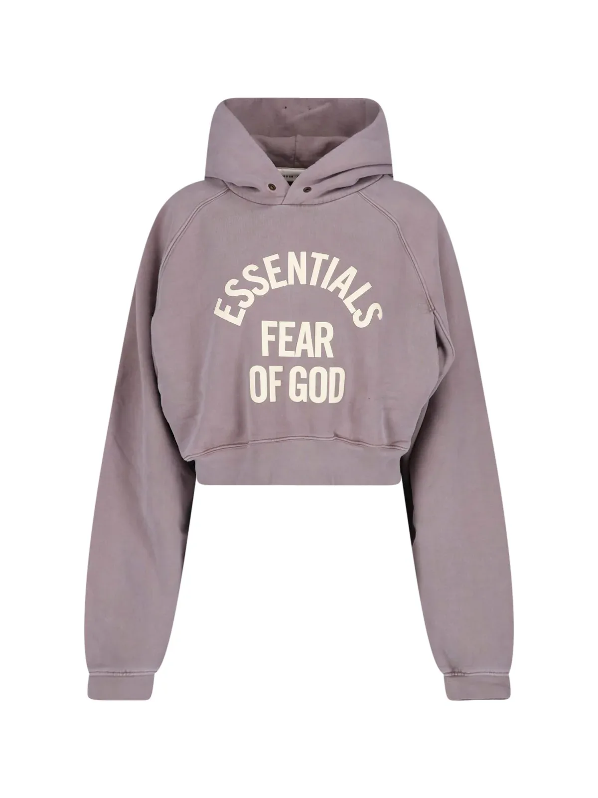 Cropped Washed Texture Arched Hoodie