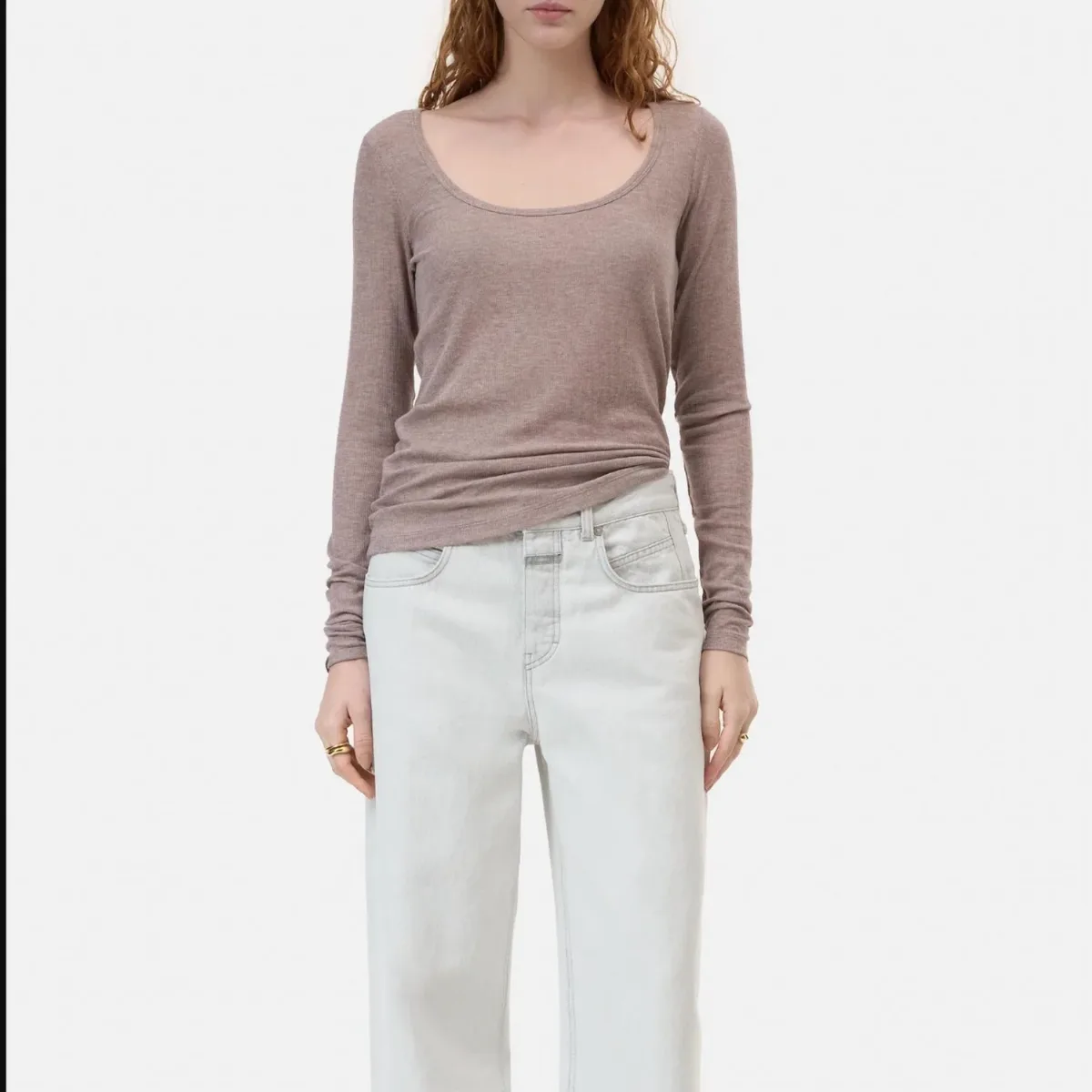 Ripped Ribbed Long Sleeve Tee by CLOSED