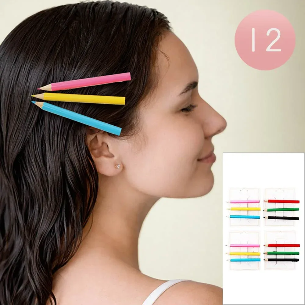 SET of 3 - Pencil Shape Hair Pin Set by FASHNZFAB